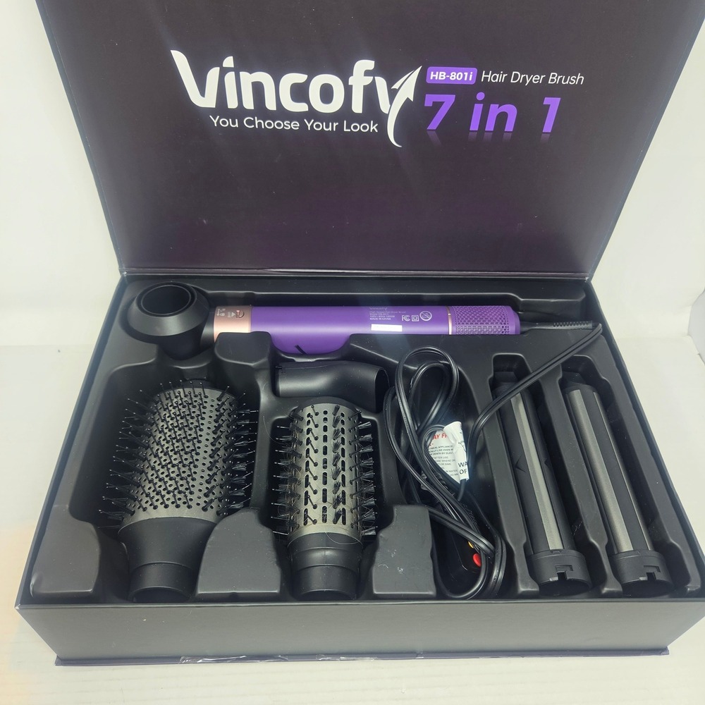 Vincofy Hair Dryer Brush Women Purple 7 in 1 Air Styler HB-801i Multi-Styler HB-